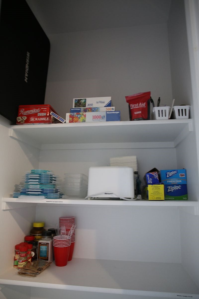 Pantry with puzzles and games
