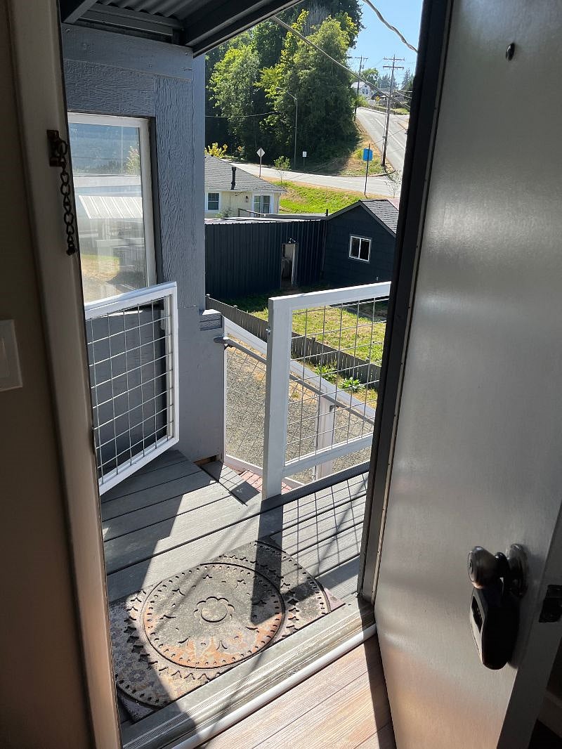 From the kitchen leading to the exterior stairs