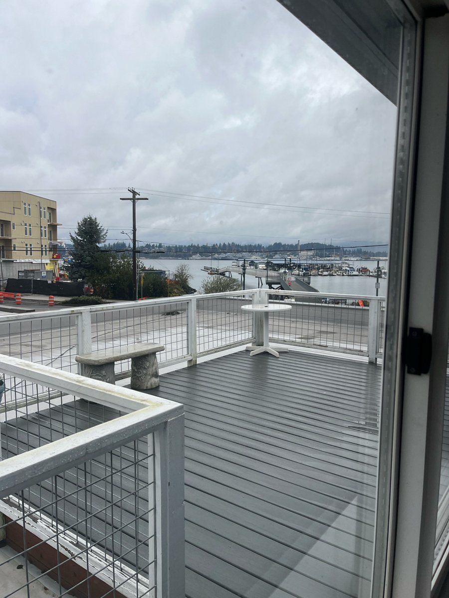 Private exterior deck in the fall