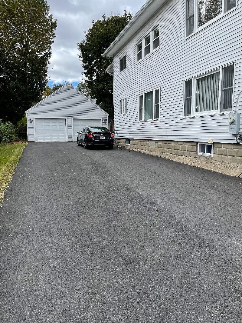 Left side of driveway is used for first floor