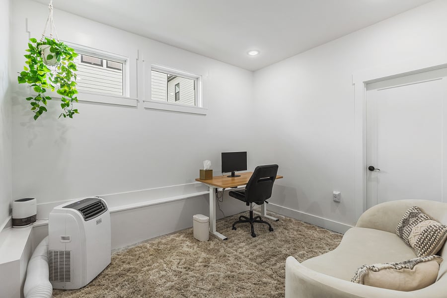 Office space downstairs off the garage