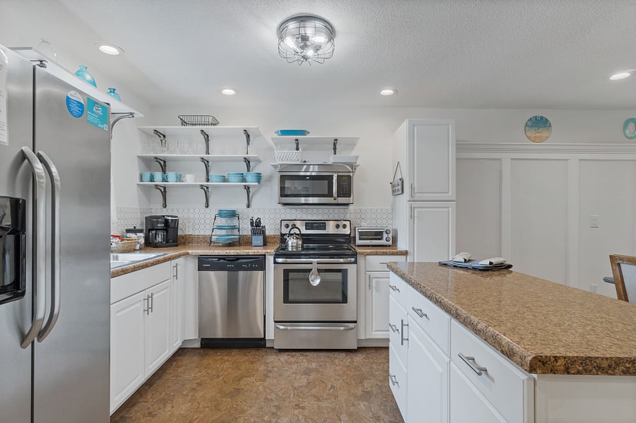 Enjoy easy meal prep in the spacious kitchen
