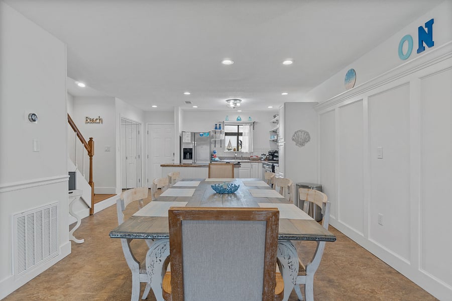Dining table that seats up to 8 guests