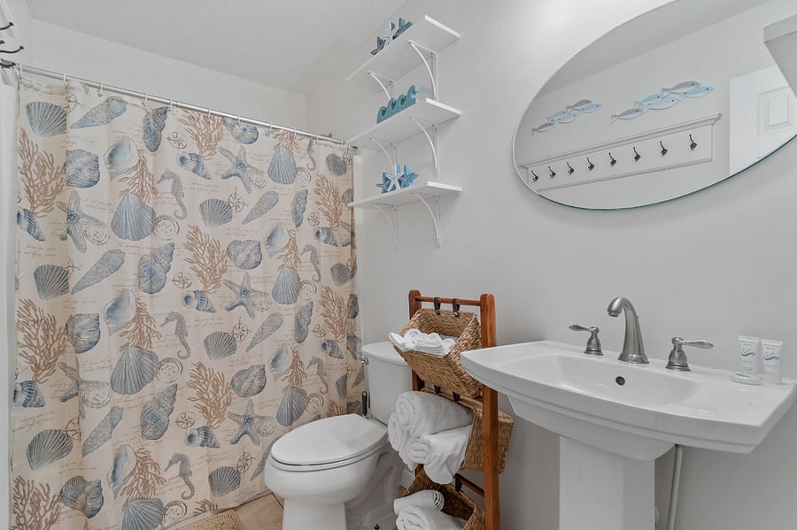 Ensuite Guest bathroom complete with basic amenities