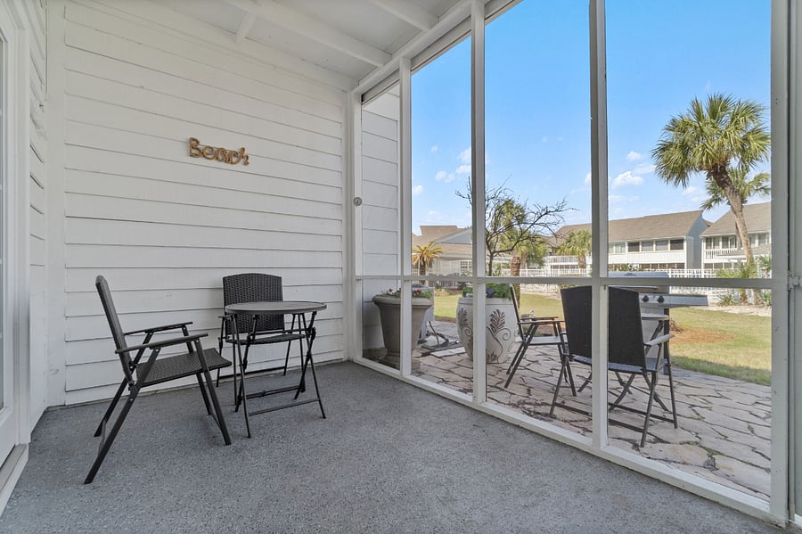 Patio to access the grill and fenced pool