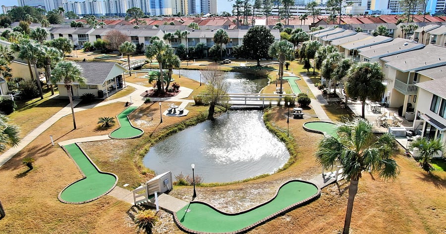 Golf courses for entertainment. 