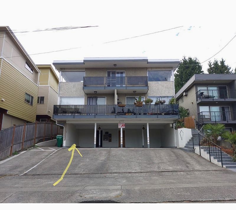 One covered parking included, and just steps to your door.