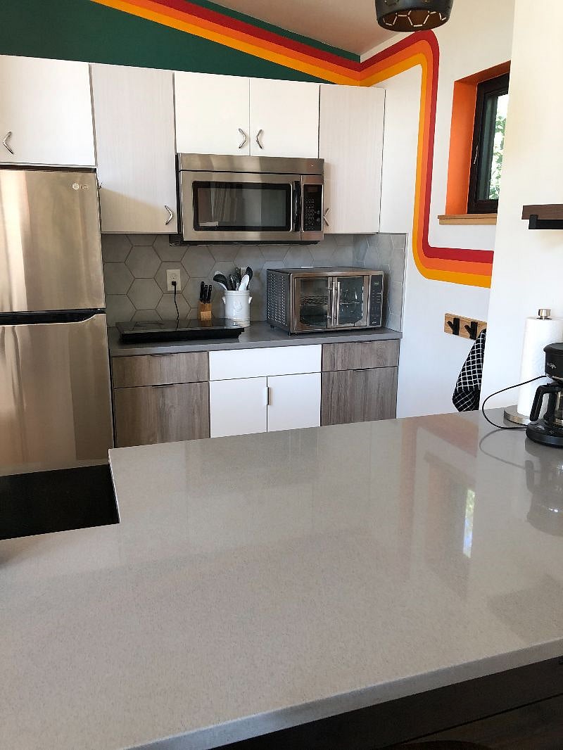 View from the living area to kitchen