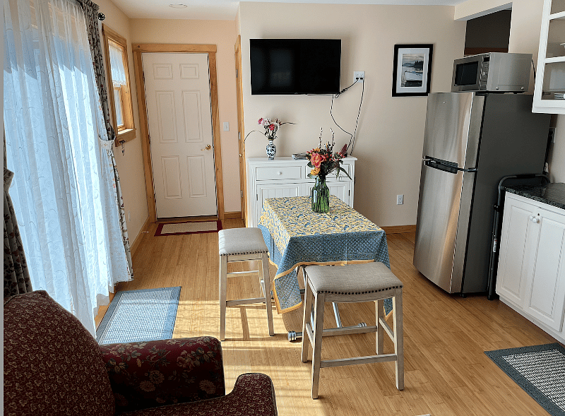 View of living area - smart TV on wall