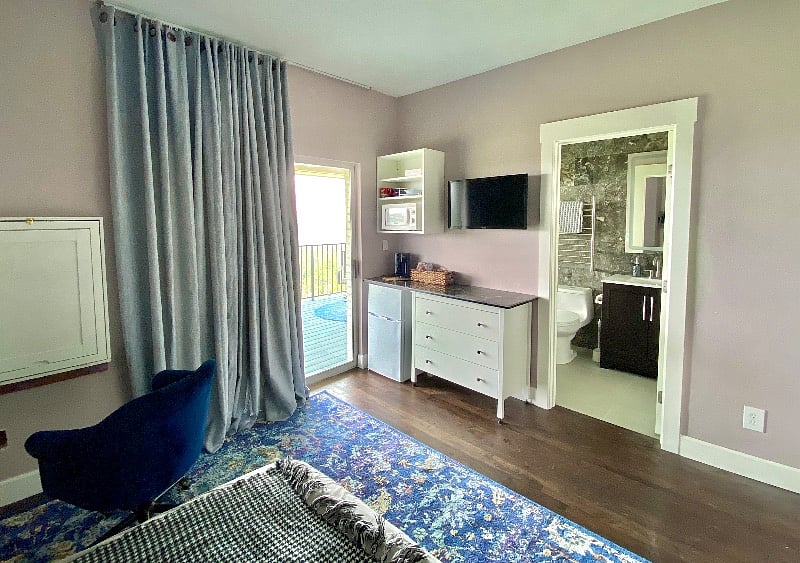 View from bed area