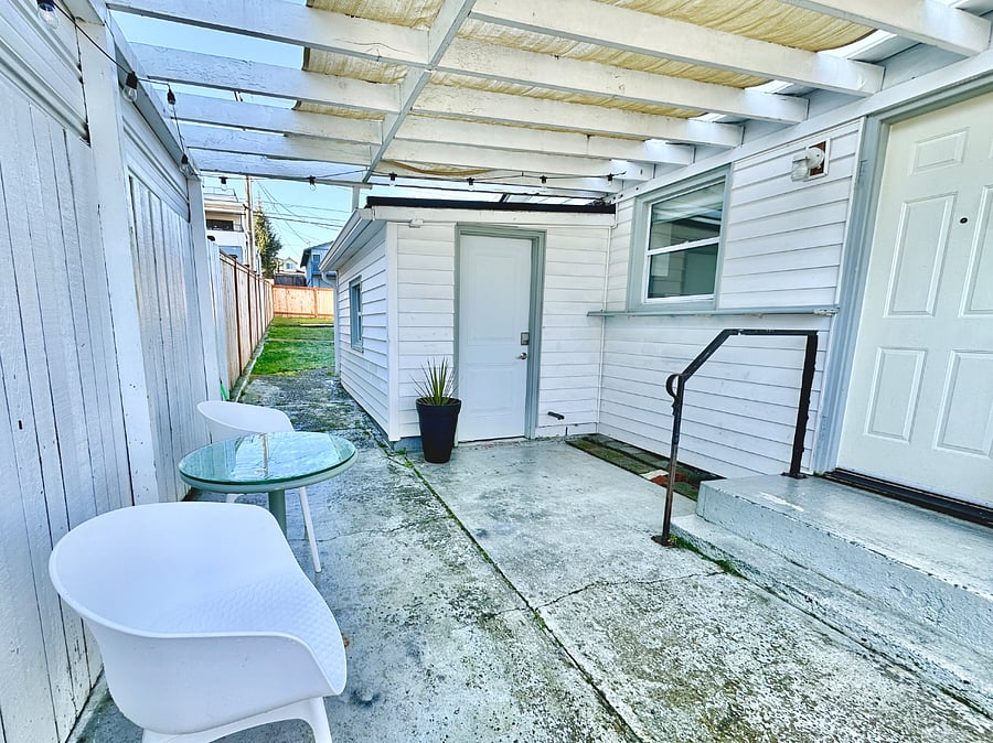 Patio and Auxiliary Room (Washer and Dryer)