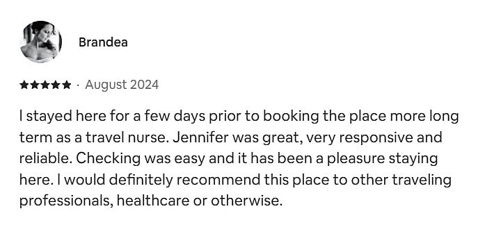 an AirBnB review