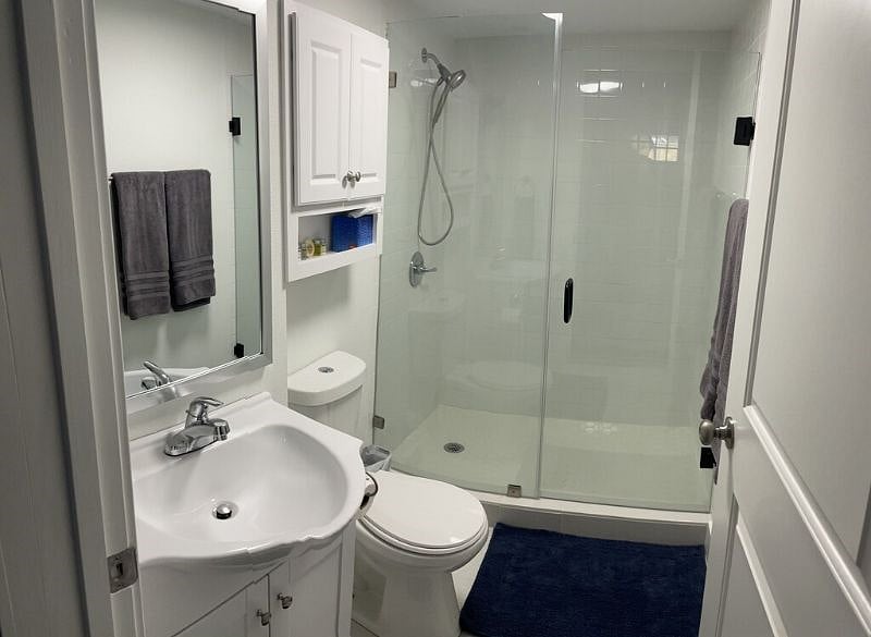 Downstairs bathroom - shower only.