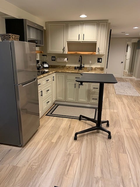 Kitchen view as enter from parking/driveway