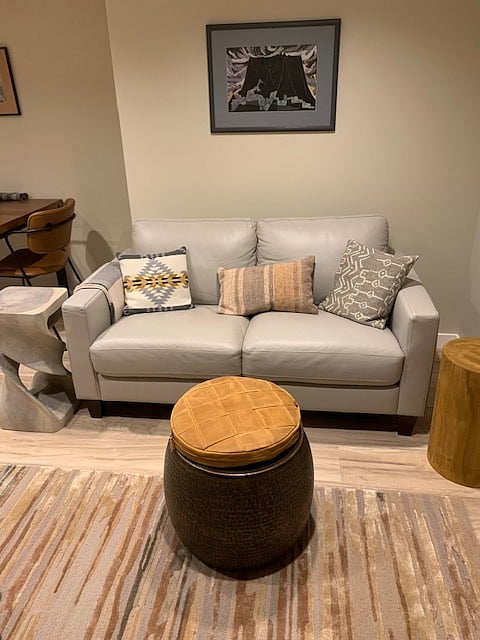 Sofa with storage coffee table/ottomon