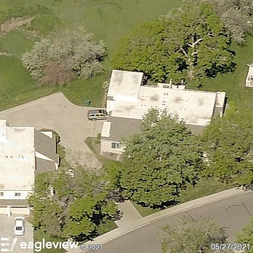 Aerial image showing assigned parking space for this unit.