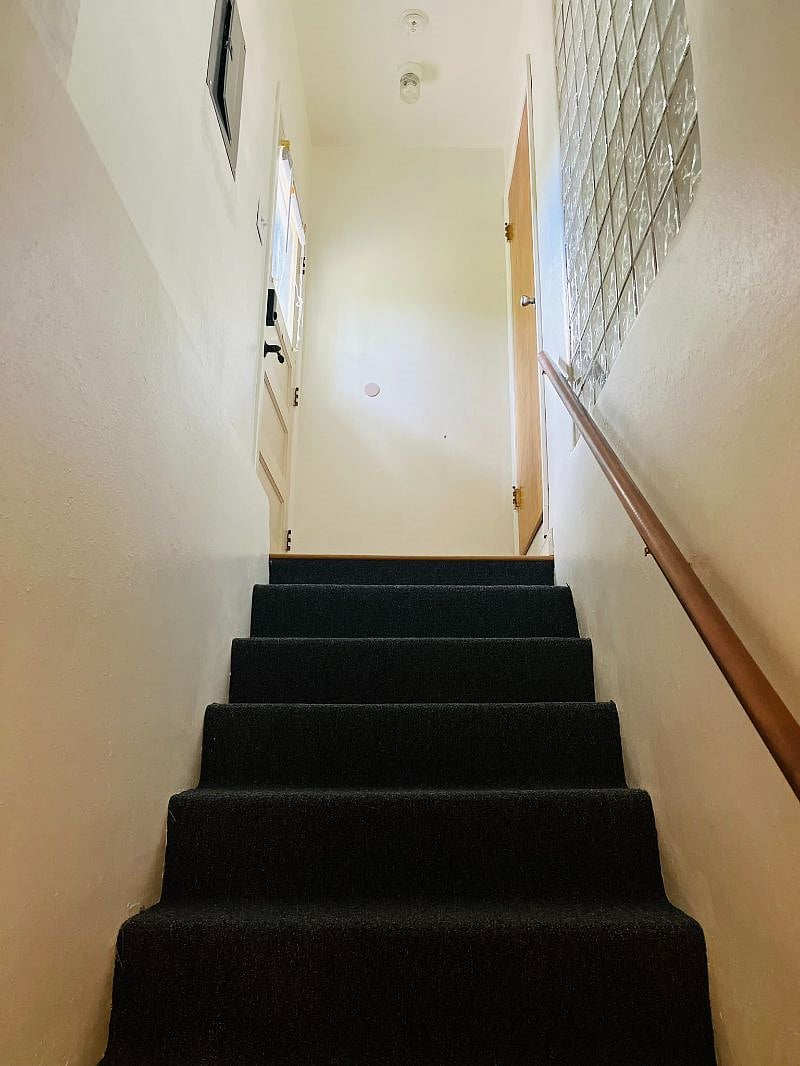 Looking up from the entrance.