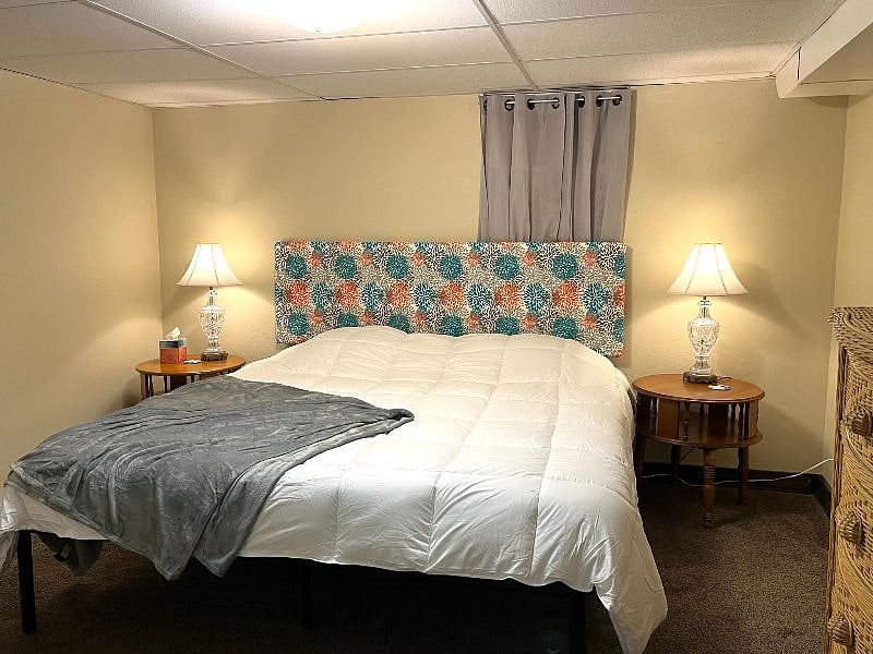 King size bed. 