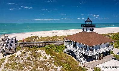 Famous and beautiful Boca Grande lighthouse beach
