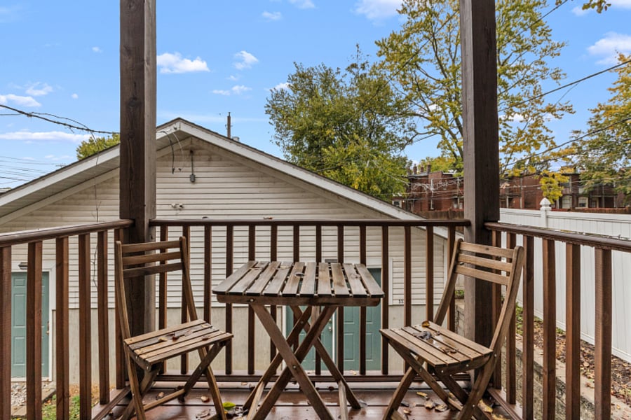 Private balcony with seating