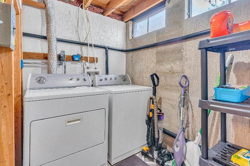 in-unit washer and dryer and cleaning supplies