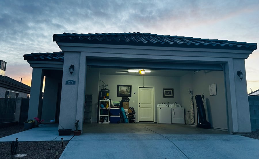 2-car garage with new washer and dryer