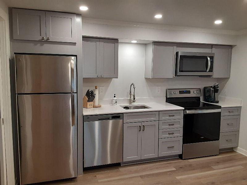 Fully loaded kitchen with new appliances and soft close cabinets.