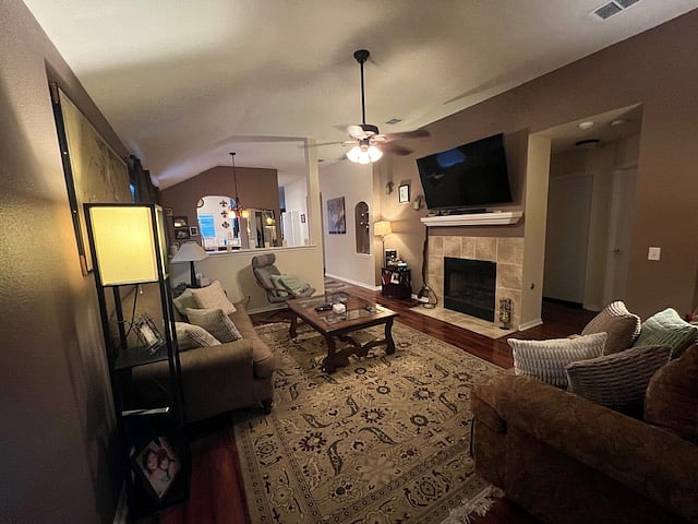 Living room with 66in Smart TV