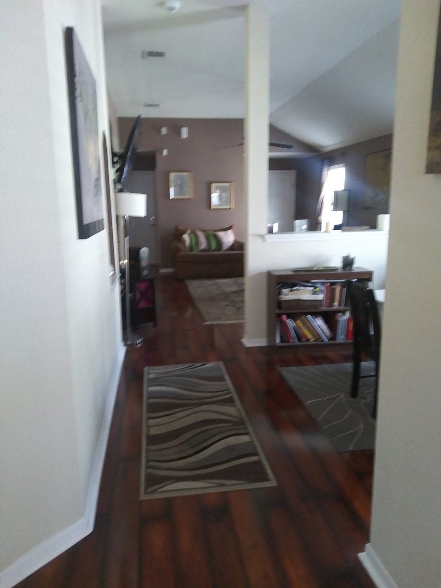 view of living room from kitchen