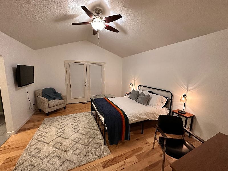 Master Bedroom is secluded with it's own private bathroom and shower.