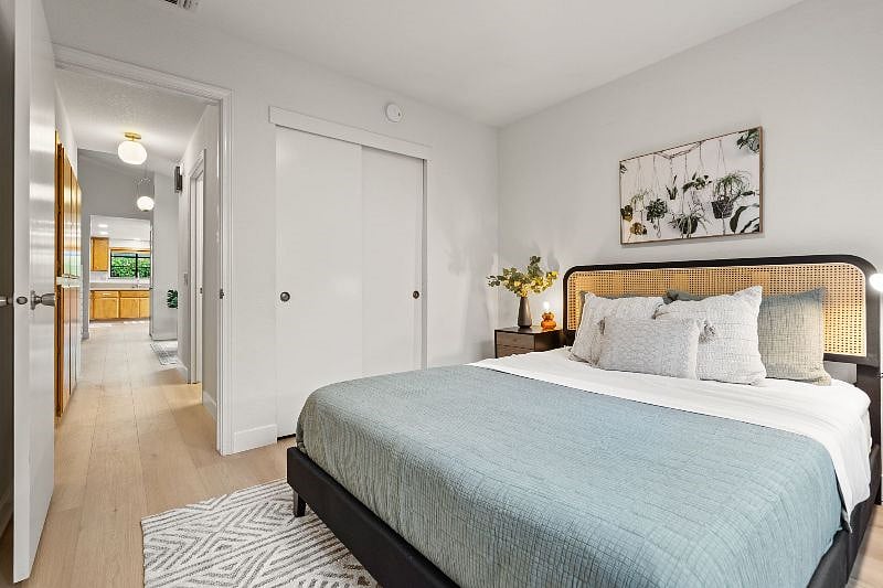 Secondary bedroom towards front of hallway.