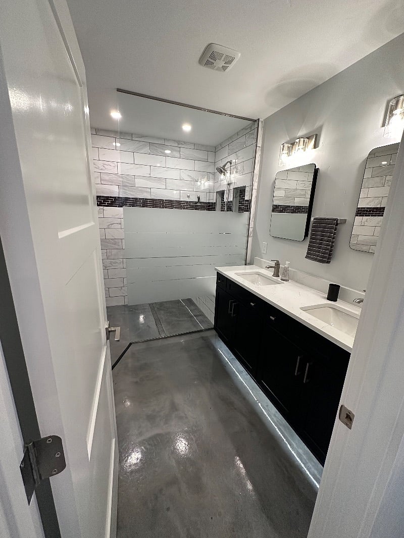 Master double vanity,