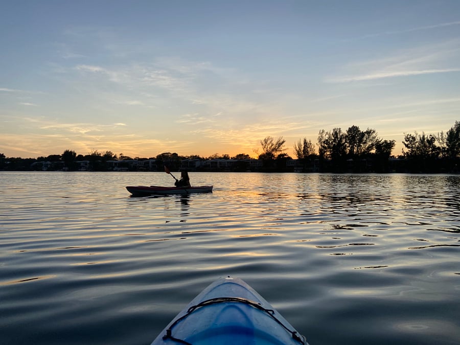 Kayaks and paddle board available