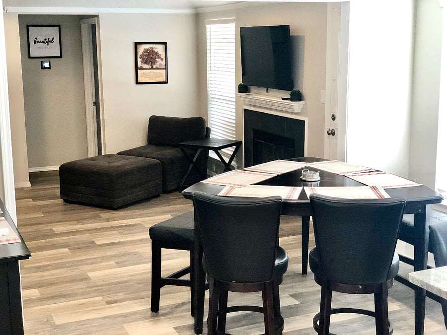 Dining room and living room