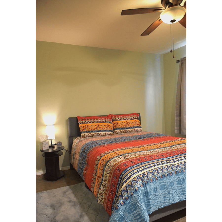 Bedroom has a new mattress and pillows