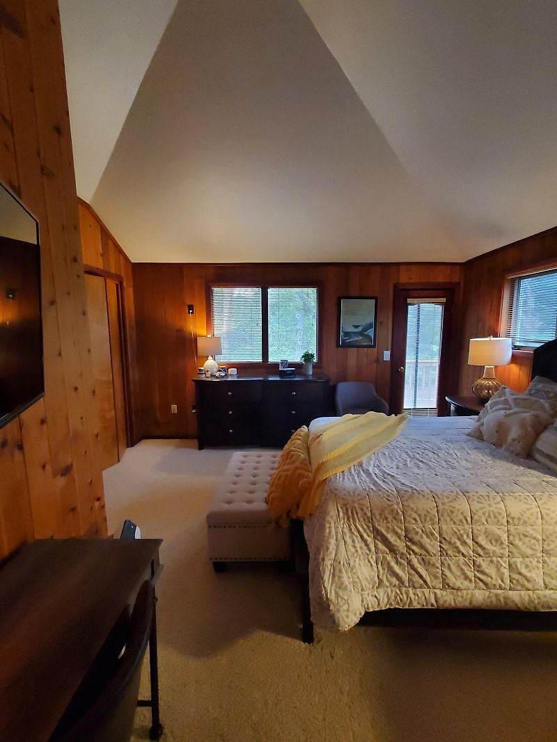 Master (Primary) bedroom has access to balcony and back views
