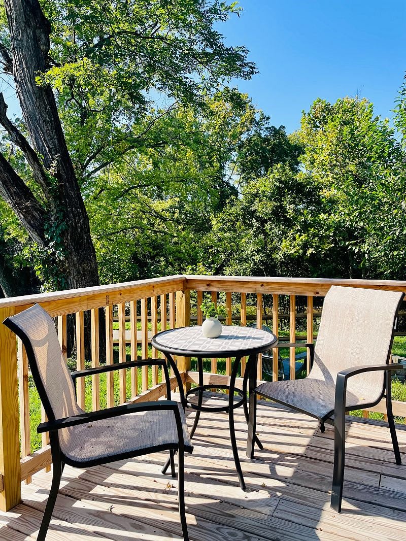 Large deck with furniture