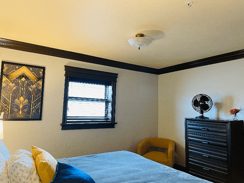 Bedroom with king sized bed