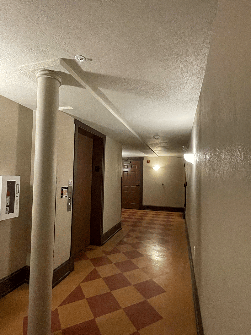 Private elevator for residents. Keyed access only for security.