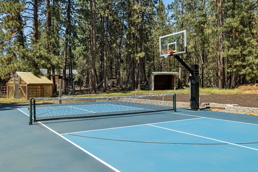 Full Pickleball court / half-Basketball court