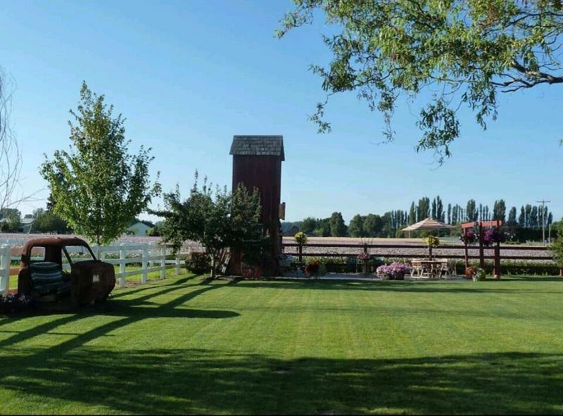 The backyard to the Country Cottage is shared with the main home on the property and is taken care of by the owner. Although technically off limits, the yard ensures your stay will be peaceful.