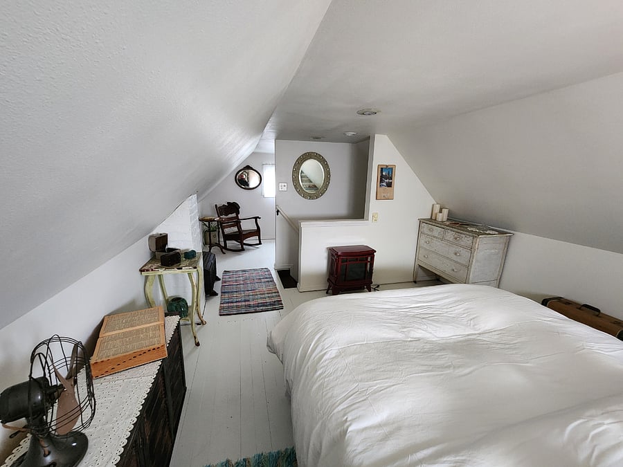 View from upstairs master suite towards the adjacent sitting room.