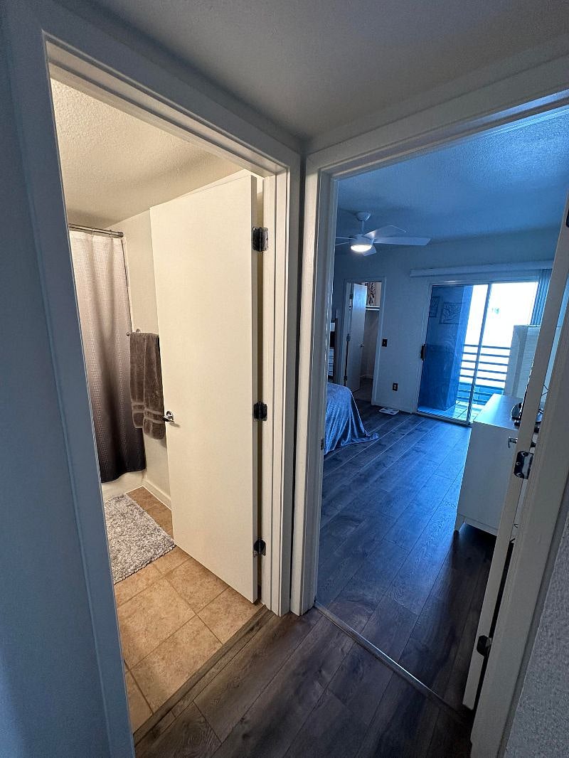 Your bedroom and bathroom entrances.