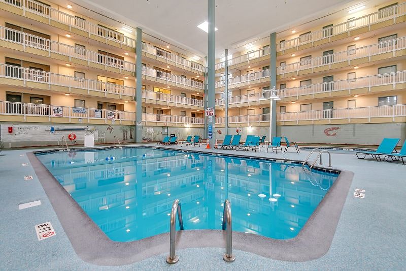 Indoor Heated Pool in Building 3
Two outdoor pools available: outside of building 4 and 1