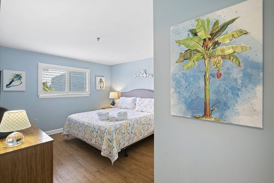 Primary Bedroom with King Bed and Privacy Shutters