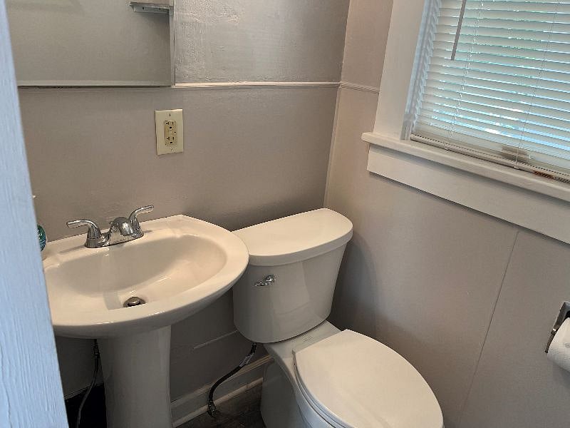 Bathroom with tub/shower.