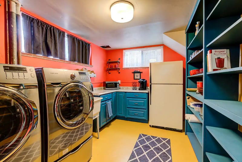 Washer and dryer in the kitchenette area.