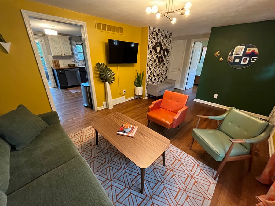 Living room. Even thought the home is small, the "wrap around" layout makes it feel much more open.