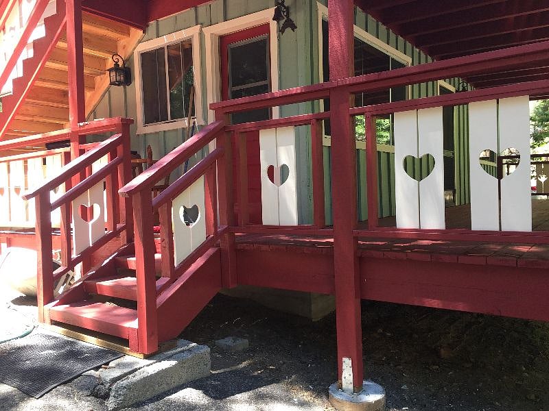 Steps up to kitchen door