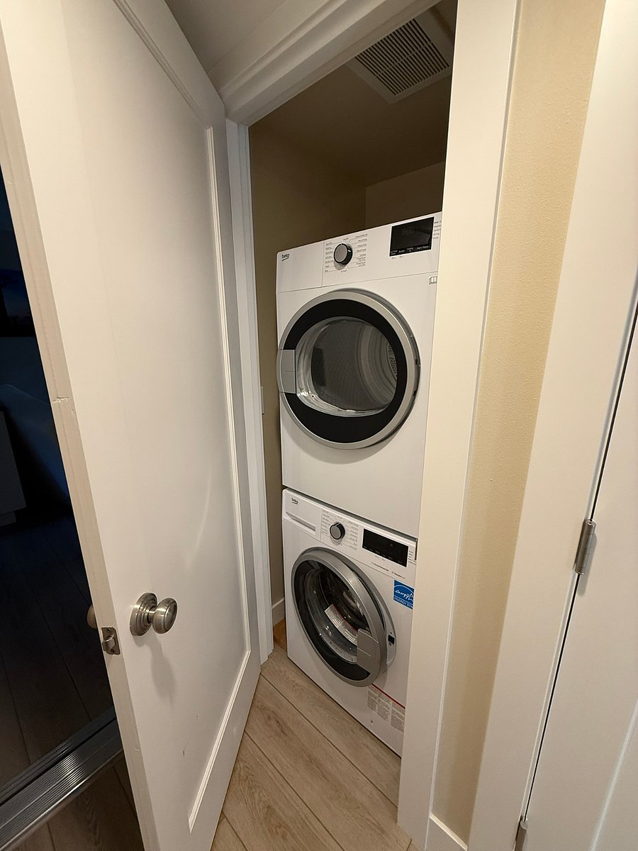 Stacked washer and dryer